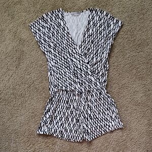 Black and White Patterned Romper